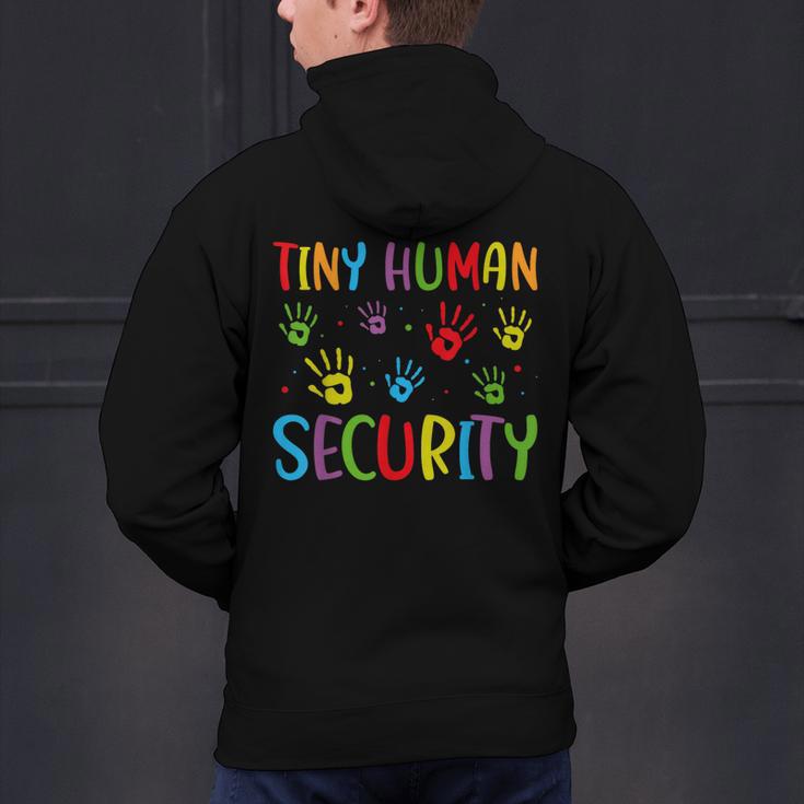 Tiny Human Security Preschool Childcare Teacher Babysitters Men's Hoodie Back Print, gift for family, gift for coworker