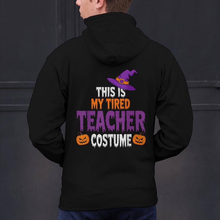 Tired Teacher Costume For Halloween Teachers Men's Hoodie Back Print, gift for family, gift for coworker Tired Teacher Costume For Halloween Teachers Men's Hoodie Back Print, gift for family, gift for coworker