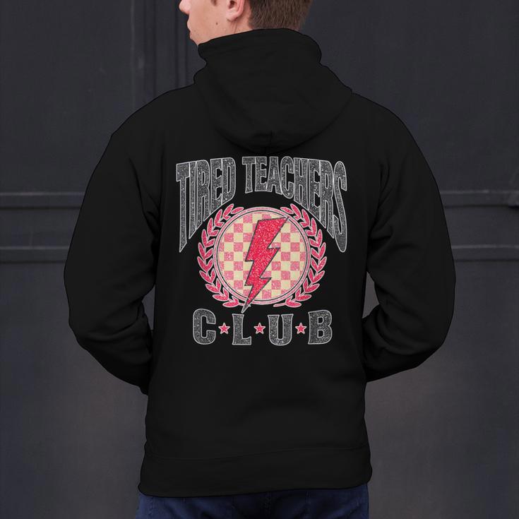 Tired Teachers Club Study Lover School Apparel Men's Hoodie Back Print, gift for family, gift for coworker Tired Teachers Club Study Lover School Apparel Men's Hoodie Back Print, gift for family, gift for coworker