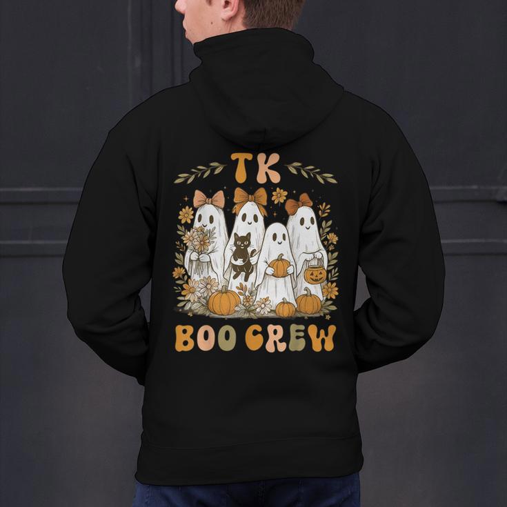 TK Boo Crew Preppy Halloween Floral Ghost TK Teacher Team TK Men's Hoodie Back Print, gift for family, gift for coworker TK Boo Crew Preppy Halloween Floral Ghost TK Teacher Team TK Men's Hoodie Back Print, gift for family, gift for coworker