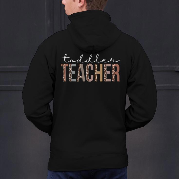 Toddler Teacher Leopard Appreciation For Women For Work Men's Hoodie Back Print, gift for family, gift for coworker Toddler Teacher Leopard Appreciation For Women For Work Men's Hoodie Back Print, gift for family, gift for coworker
