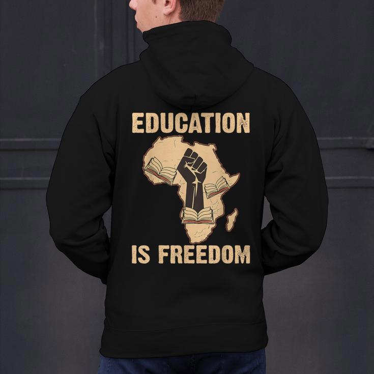History Education Is Freedom African Map Black Teacher Men's Hoodie Back Print, History Teacher Hoodies, gift for family, gift for coworker History Education Is Freedom African Map Black Teacher Men's Hoodie Back Print, History Teacher Hoodies, gift for family, gift for coworker