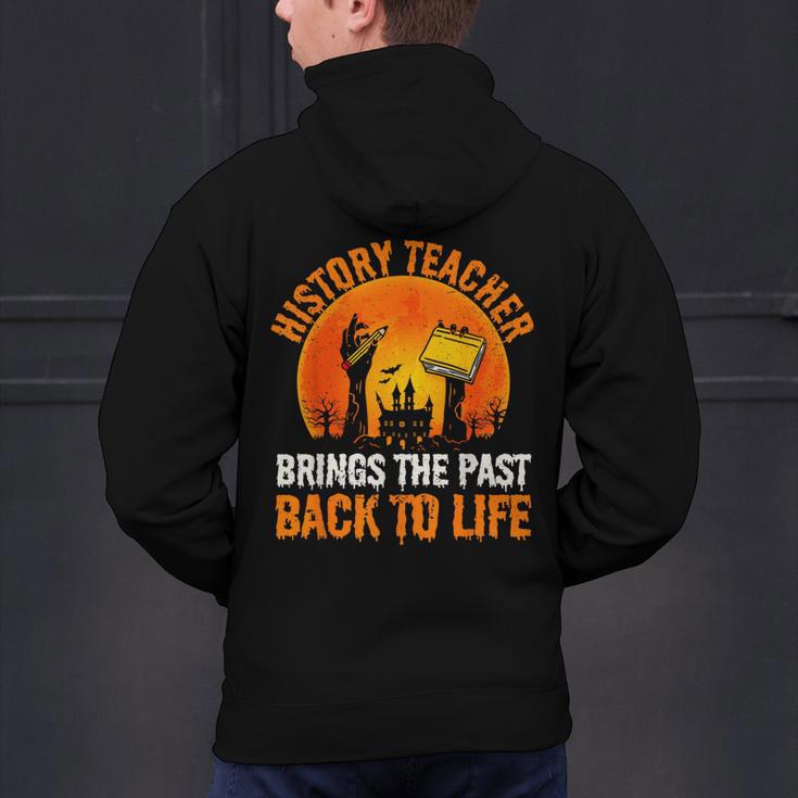 History Teacher Brings Past Back To Life Halloween Zombie Men's Hoodie Back Print, History Teacher Hoodies, gift for family, gift for coworker History Teacher Brings Past Back To Life Halloween Zombie Men's Hoodie Back Print, History Teacher Hoodies, gift for family, gift for coworker