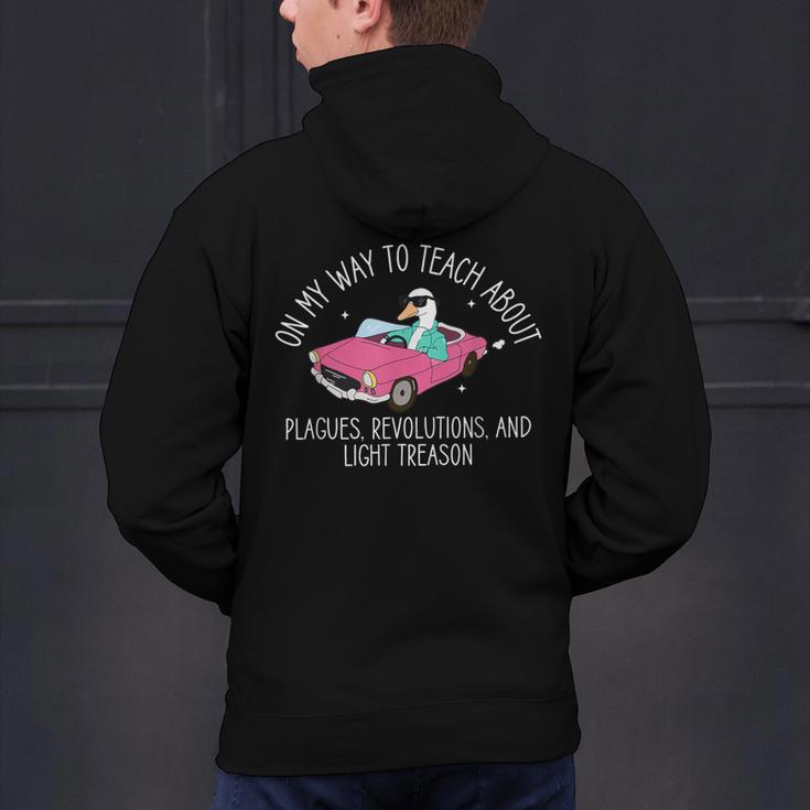 History Teacher Silly Goose Back To School Social Studies Men's Hoodie Back Print, History Teacher Hoodies, gift for family, gift for coworker