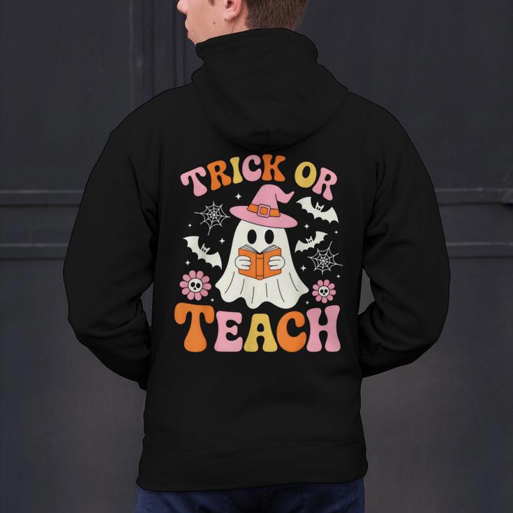 Trick Or Teach Cute Floral Ghost Teacher Halloween Costume Men's Hoodie Back Print, gift for family, gift for coworker Trick Or Teach Cute Floral Ghost Teacher Halloween Costume Men's Hoodie Back Print, gift for family, gift for coworker