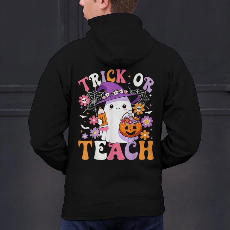 Trick Or Teach Groovy Teacher Ghost Halloween Teacher Men's Hoodie Back Print, Groovy Teacher Hoodies, gift for family, gift for coworker Trick Or Teach Groovy Teacher Ghost Halloween Teacher Men's Hoodie Back Print, Groovy Teacher Hoodies, gift for family, gift for coworker