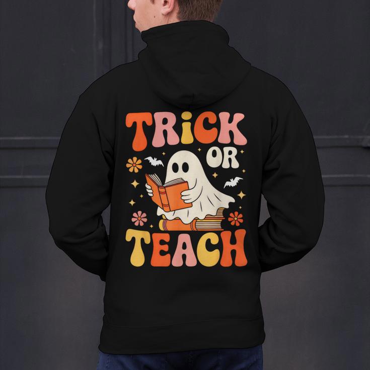 Trick Or Teach Halloween Shirt For Teacher Kids Floral Ghost Men's Hoodie Back Print, gift for family, gift for coworker Trick Or Teach Halloween Shirt For Teacher Kids Floral Ghost Men's Hoodie Back Print, gift for family, gift for coworker