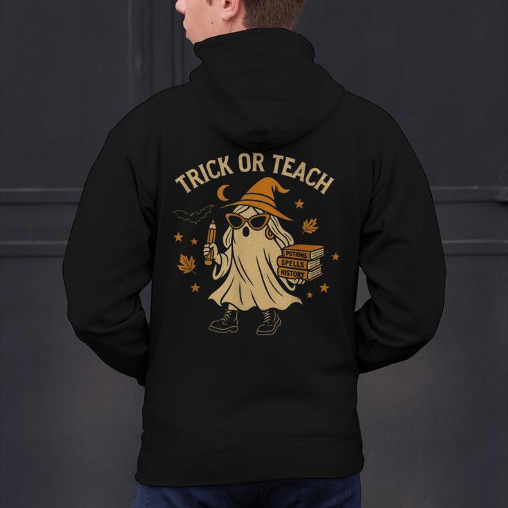 Trick Or Teach Halloween Teacher Men's Hoodie Back Print, gift for family, gift for coworker