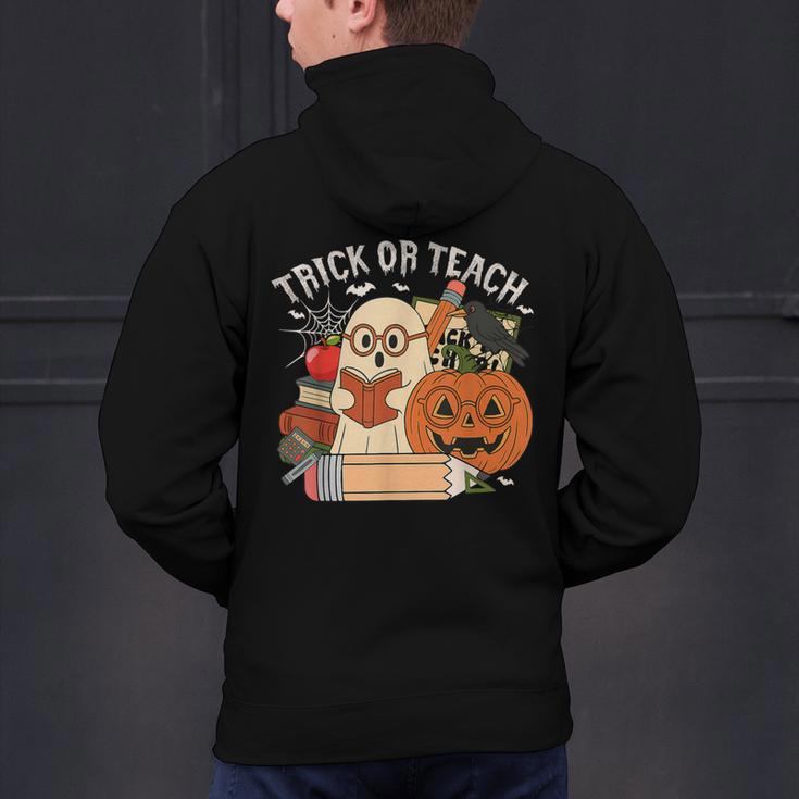 Trick Or Teach Retro Halloween Teacher Women Men Costume Men's Hoodie Back Print, gift for family, gift for coworker Trick Or Teach Retro Halloween Teacher Women Men Costume Men's Hoodie Back Print, gift for family, gift for coworker