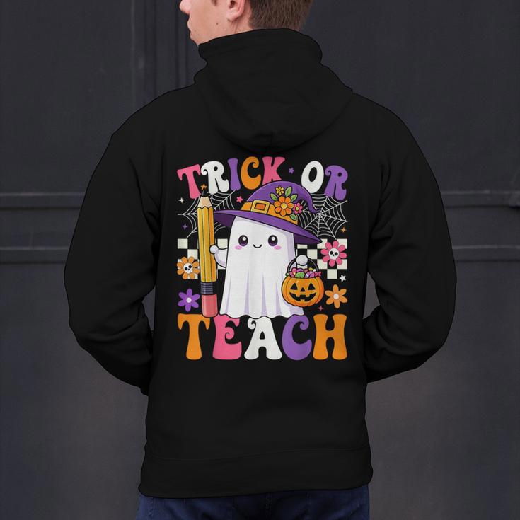 Trick Or Teach Teacher Pencil Ghost Halloween Teacher Men's Hoodie Back Print, gift for family, gift for coworker Trick Or Teach Teacher Pencil Ghost Halloween Teacher Men's Hoodie Back Print, gift for family, gift for coworker