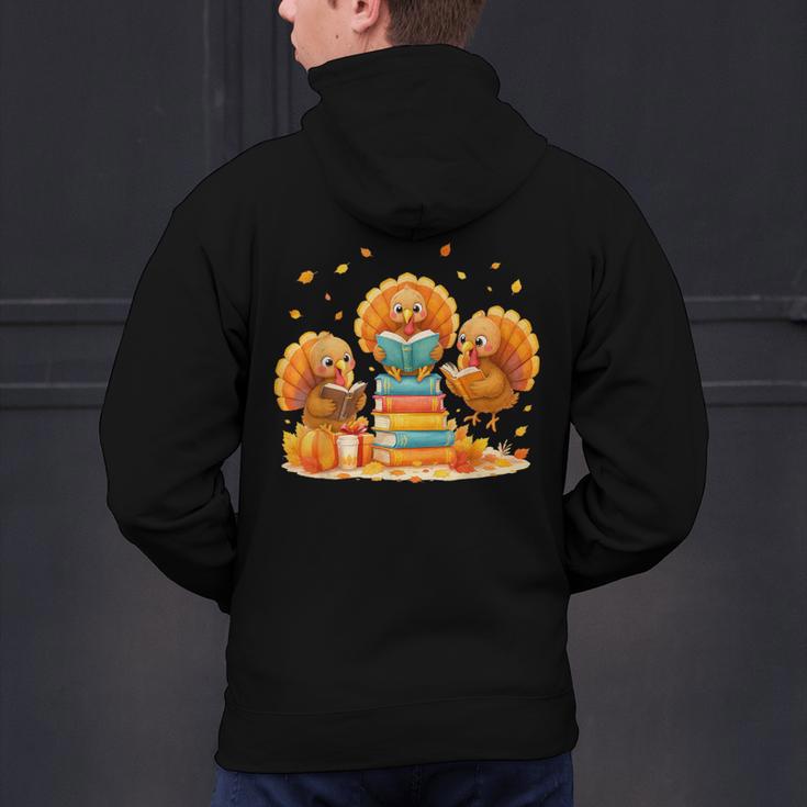 Turkey Read Books Reading Fall Thanksgiving Teacher Men's Hoodie Back Print, gift for family, gift for coworker Turkey Read Books Reading Fall Thanksgiving Teacher Men's Hoodie Back Print, gift for family, gift for coworker