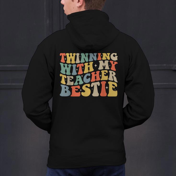 Twin Day Friends Teacher Twinning With My Bestie Matching Men's Hoodie Back Print, gift for family, gift for coworker Twin Day Friends Teacher Twinning With My Bestie Matching Men's Hoodie Back Print, gift for family, gift for coworker