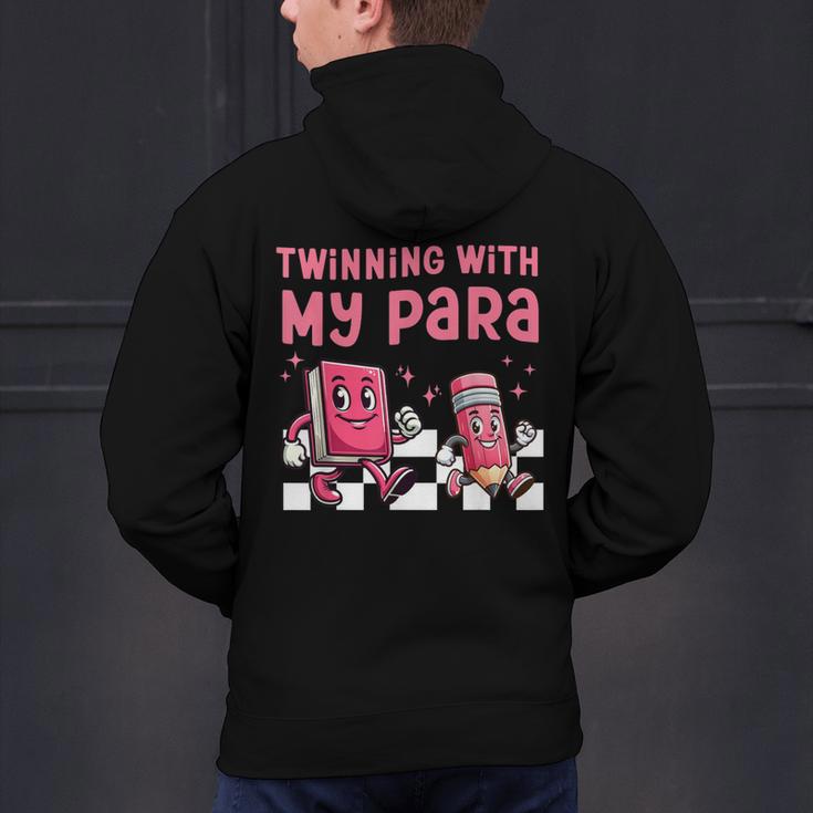 Twinning With My Para Teacher Matching Paraprofessional 70s For Men Women Men's Hoodie Back Print, gift for family, gift for coworker Twinning With My Para Teacher Matching Paraprofessional 70s For Men Women Men's Hoodie Back Print, gift for family, gift for coworker