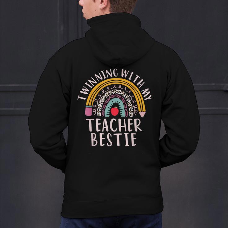 Twinning With My Teacher Bestie Spirit Week Girls Day Kids Men's Hoodie Back Print, gift for family, gift for coworker Twinning With My Teacher Bestie Spirit Week Girls Day Kids Men's Hoodie Back Print, gift for family, gift for coworker