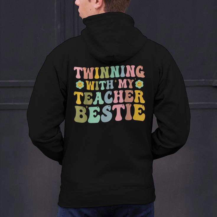 Twinning With My Teacher Bestie Twin Day Matching Teachers For Men Women Girls Kids Men's Hoodie Back Print, gift for family, gift for coworker
