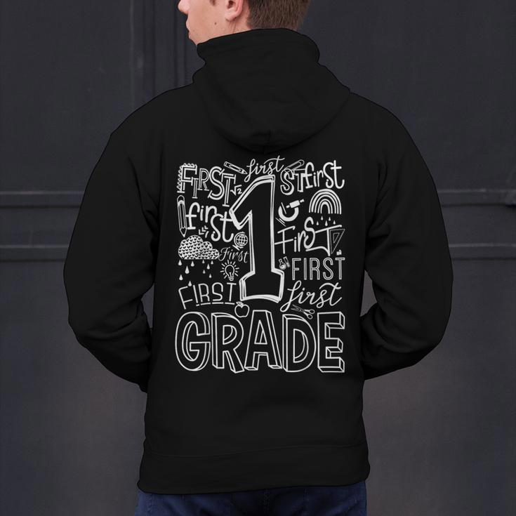 Typography 1st Grade Team Student Teacher Men's Hoodie Back Print, gift for family, gift for coworker Typography 1st Grade Team Student Teacher Men's Hoodie Back Print, gift for family, gift for coworker