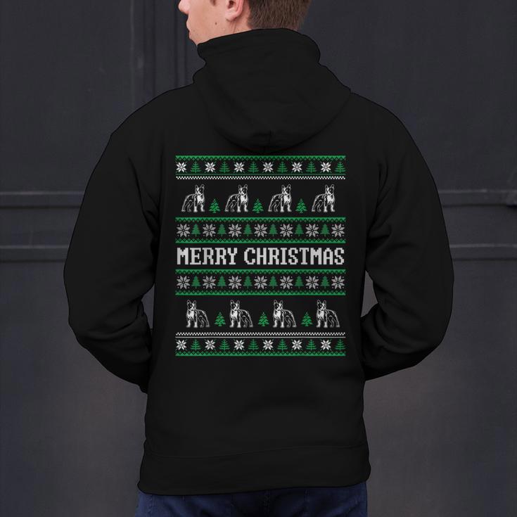 Ugly Sweater Boston Terrier Dog Christmas Dog Lover Xmas Men Women Kids Men's Hoodie Back Print, Boston Terrier Christmas Hoodies, gift for family, gift for coworker