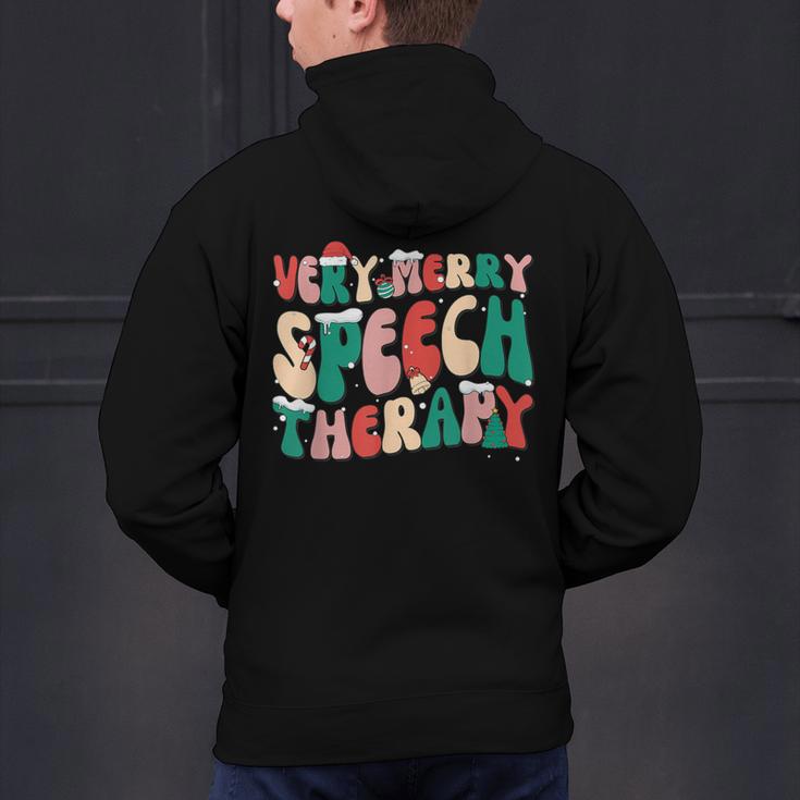 Verry Merry Speech Language Pathologist Teacher Christmas Men's Hoodie Back Print, gift for family, gift for coworker Verry Merry Speech Language Pathologist Teacher Christmas Men's Hoodie Back Print, gift for family, gift for coworker