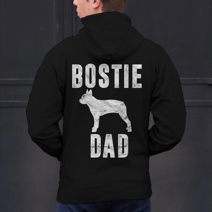 Vintage Boston Terrier Dad Dog Daddy Bostie Father Men's Hoodie Back Print, Boston Terrier Dad Hoodies, gift for family, gift for coworker
