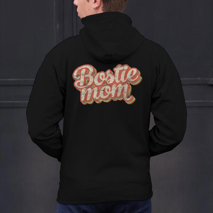 Vintage Boston Terrier Mom Dog Lover Pet Bostie Mama Men Women Girls Kids Men's Hoodie Back Print, Boston Terrier Mom Hoodies, gift for family, gift for coworker