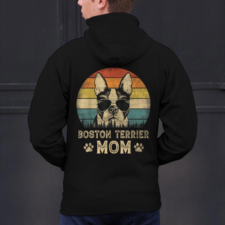 Vintage Boston Terrier Mom Dog Lovers Mother's Day Men's Hoodie Back Print, Boston Terrier Mom Hoodies, gift for family, gift for coworker