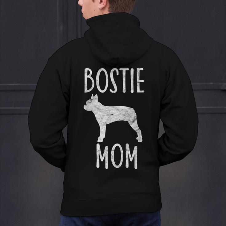 Vintage Boston Terrier Mom Dog Owner Bostie Mother Men's Hoodie Back Print, Boston Terrier Mom Hoodies, gift for family, gift for coworker