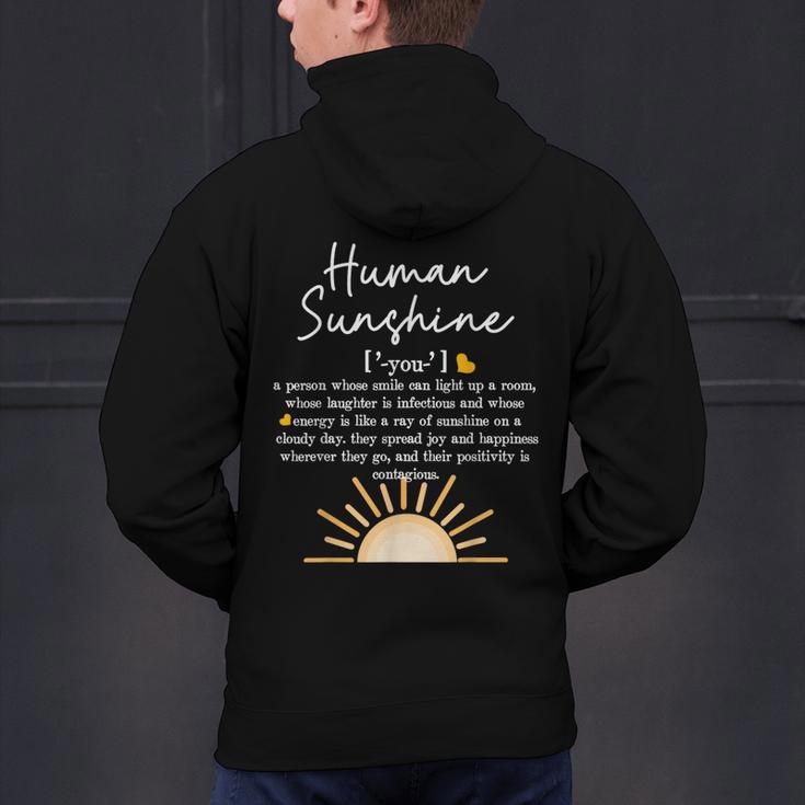 Vintage Human Sunshine Definition Teachers Mom Boss Women Men's Hoodie Back Print, gift for family, gift for coworker