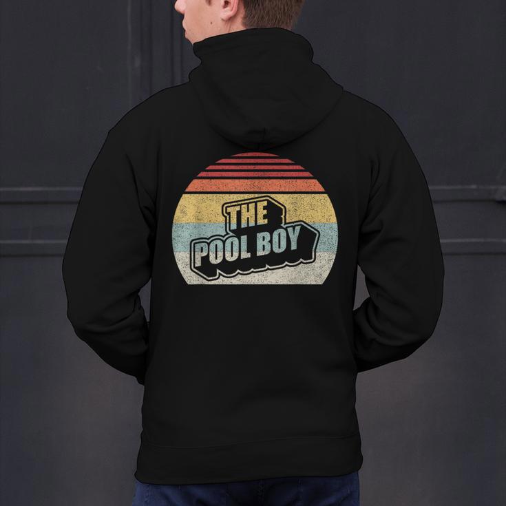 Vintage Retro The Pool Boy Men's Hoodie Back Print, gift for family, gift for coworker
