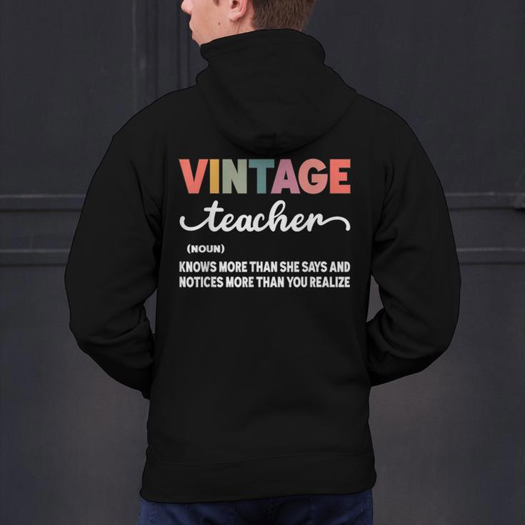 Vintage Teacher Knows More Than She Says Outfit Definition Men's Hoodie Back Print, gift for family, gift for coworker Vintage Teacher Knows More Than She Says Outfit Definition Men's Hoodie Back Print, gift for family, gift for coworker
