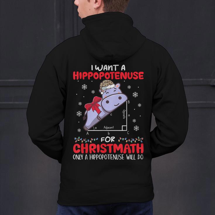 I Want A Hippopotenuse For Christmath Math Teacher Christmas Men's Hoodie Back Print, gift for family, gift for coworker