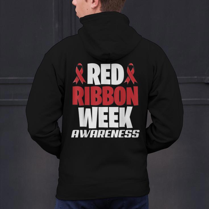 We Wear Red For Red Ribbon Week Awareness Mothers Teachers Men's Hoodie Back Print, gift for family, gift for coworker We Wear Red For Red Ribbon Week Awareness Mothers Teachers Men's Hoodie Back Print, gift for family, gift for coworker