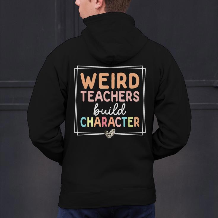 Weird Teachers Build Character Leopard Retro Teacher Men's Hoodie Back Print, gift for family, gift for coworker Weird Teachers Build Character Leopard Retro Teacher Men's Hoodie Back Print, gift for family, gift for coworker
