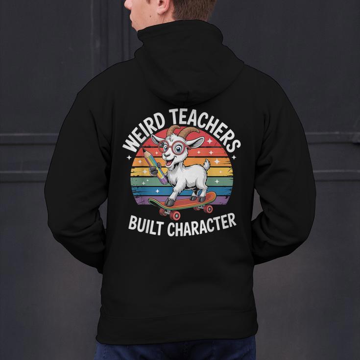 Weird Teachers Build Character Teacher Men's Hoodie Back Print, gift for family, gift for coworker Weird Teachers Build Character Teacher Men's Hoodie Back Print, gift for family, gift for coworker