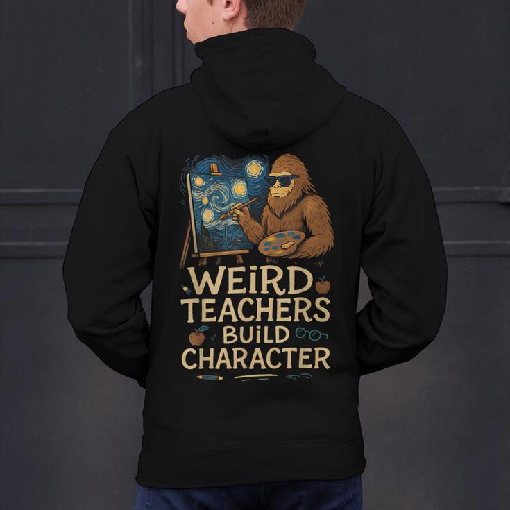 Weird Teachers Build Character Van Bigfoot Art Men's Hoodie Back Print, gift for family, gift for coworker Weird Teachers Build Character Van Bigfoot Art Men's Hoodie Back Print, gift for family, gift for coworker