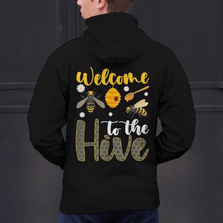 Welcome To The Hive Bee Teacher Back To School Men's Hoodie Back Print, gift for family, gift for coworker Welcome To The Hive Bee Teacher Back To School Men's Hoodie Back Print, gift for family, gift for coworker