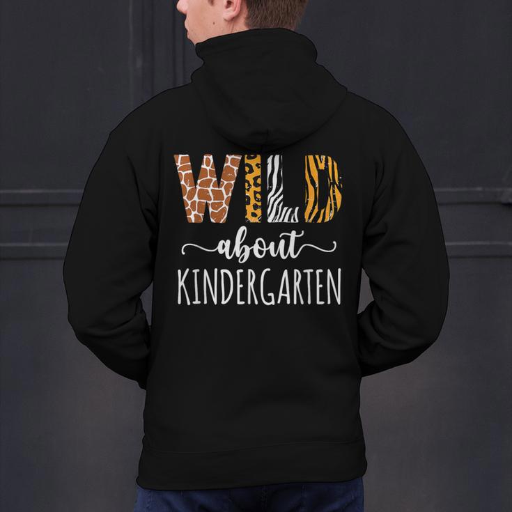 Wild About Kindergarten Teacher Leopard Print Men's Hoodie Back Print, gift for family, gift for coworker