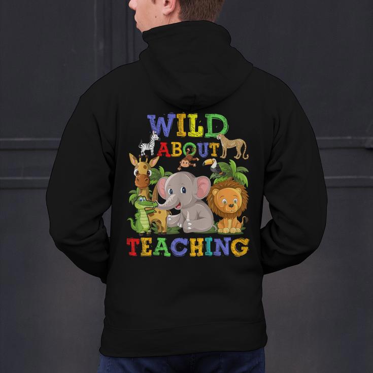 Wild About Teaching Safari Jungle School Teacher Men's Hoodie Back Print, gift for family, gift for coworker Wild About Teaching Safari Jungle School Teacher Men's Hoodie Back Print, gift for family, gift for coworker