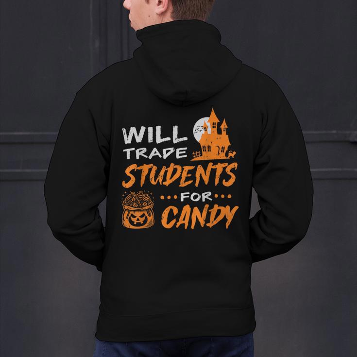 Will Trade Students For Candy Halloween Costume Teacher Men's Hoodie Back Print, gift for family, gift for coworker