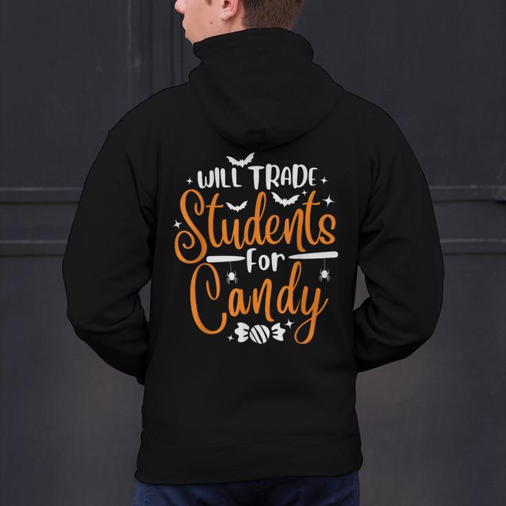 Will Trade Students For Candy Halloween Costume Teacher Men's Hoodie Back Print, gift for family, gift for coworker