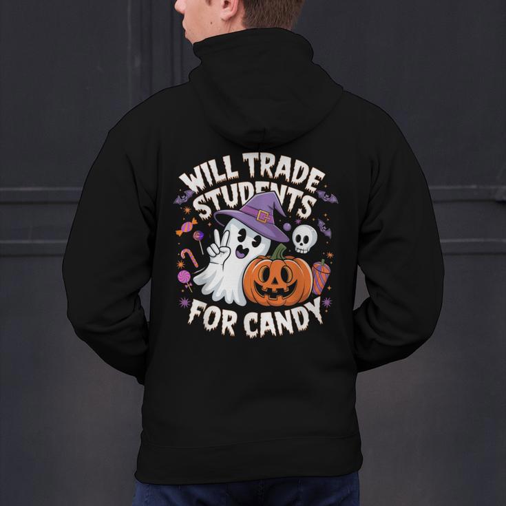 Will Trade Students For Candy Halloween Teacher Men's Hoodie Back Print, gift for family, gift for coworker