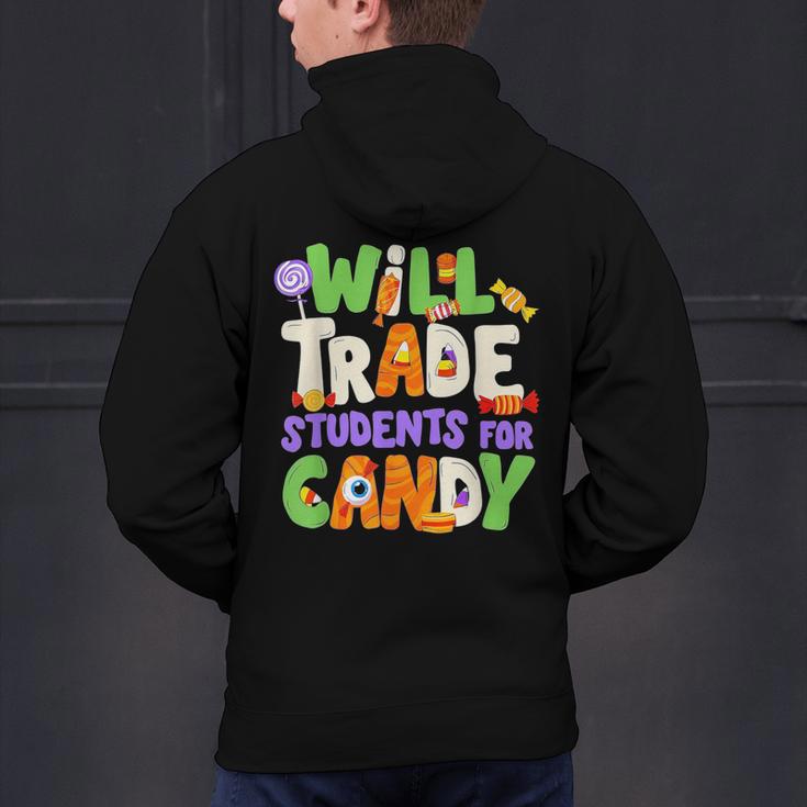Will Trade Students For Candy Teacher Cute Halloween Costume Men's Hoodie Back Print, gift for family, gift for coworker Will Trade Students For Candy Teacher Cute Halloween Costume Men's Hoodie Back Print, gift for family, gift for coworker