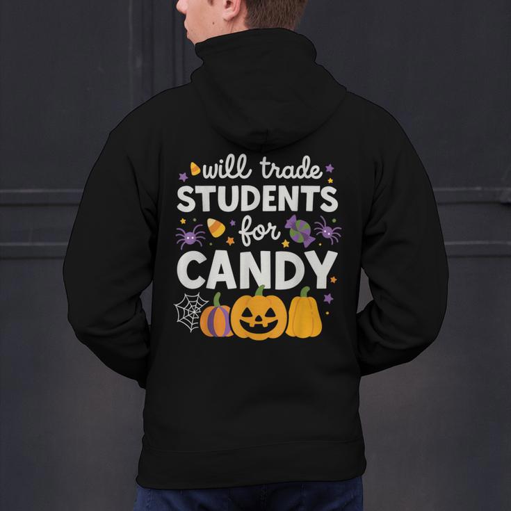 Will Trade Students For Candy Teacher Cute Halloween Men's Hoodie Back Print, gift for family, gift for coworker Will Trade Students For Candy Teacher Cute Halloween Men's Hoodie Back Print, gift for family, gift for coworker