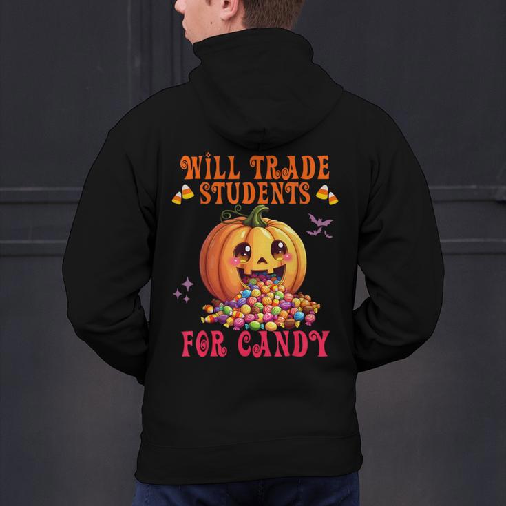 Will Trade Students For Candy Teacher Cute Halloween Pumpkin Men's Hoodie Back Print, gift for family, gift for coworker Will Trade Students For Candy Teacher Cute Halloween Pumpkin Men's Hoodie Back Print, gift for family, gift for coworker