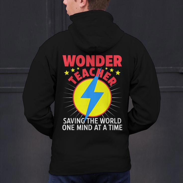 Wonder Teacher Costume Shirt Teacher Halloween Costume Men Women Men's Hoodie Back Print, gift for family, gift for coworker