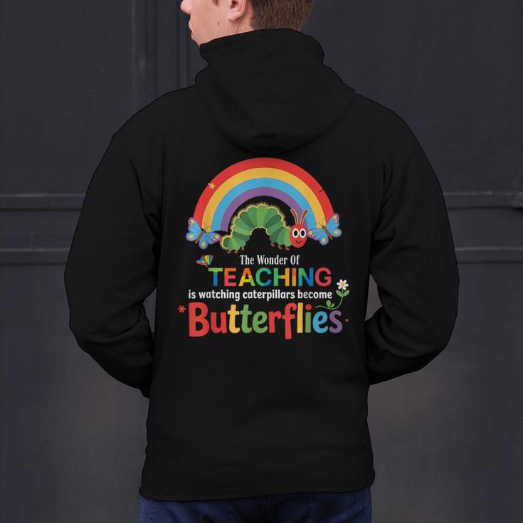 The Wonder Of Teaching Is Watching Caterpillars Teacher Men's Hoodie Back Print, gift for family, gift for coworker The Wonder Of Teaching Is Watching Caterpillars Teacher Men's Hoodie Back Print, gift for family, gift for coworker