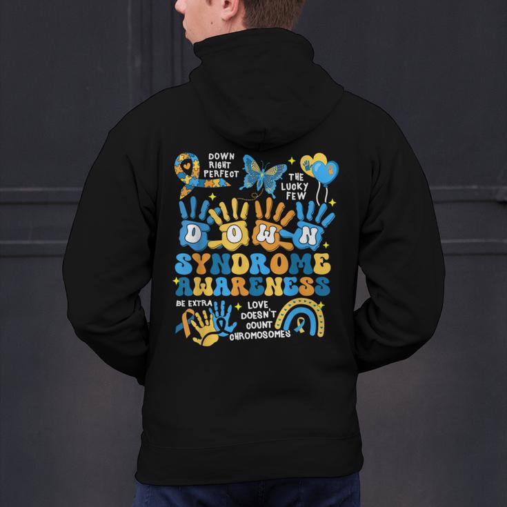 World Down Syndrome Day Awareness T21 Teacher Women Men Kids Men's Hoodie Back Print, gift for family, gift for coworker