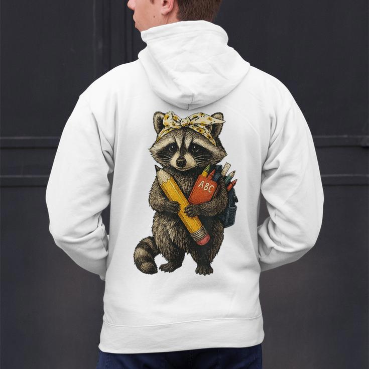 Back To School Raccoon Teachers Student Kids Men's Hoodie Back Print, gift for family, gift for coworker