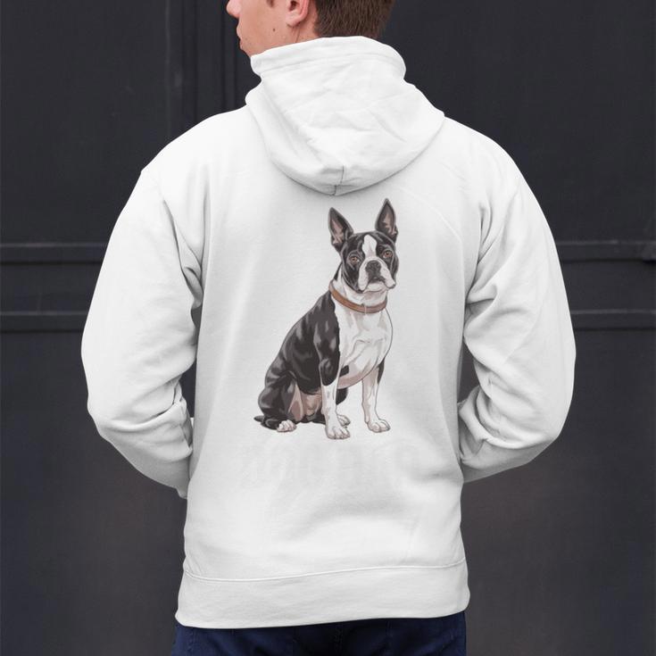 Boston Terrier Dog Dad Boston Terrier Dog Lovers Men's Hoodie Back Print, Boston Terrier Dad Hoodies, gift for family, gift for coworker