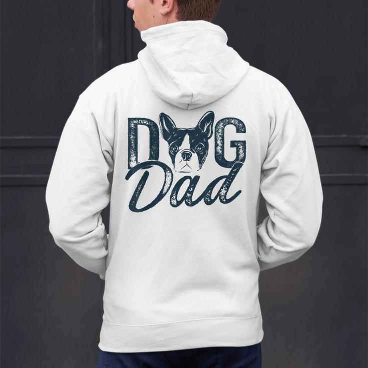 Boston Terrier Dog Dad Men's Hoodie Back Print, Boston Terrier Dad Hoodies, gift for family, gift for coworker