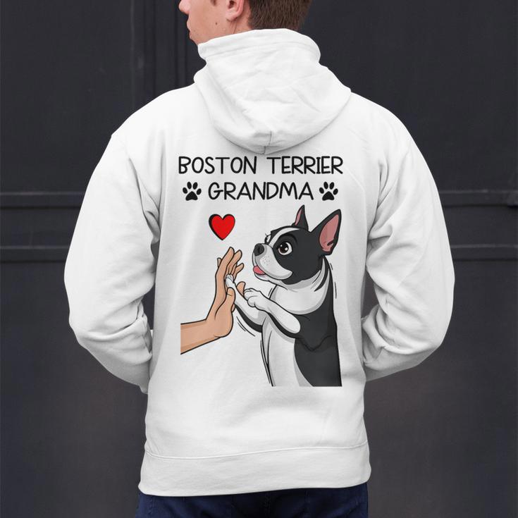 Boston Terrier Grandma Mother's Day Dog Mom Men's Hoodie Back Print, Boston Terrier Mom Hoodies, gift for family, gift for coworker